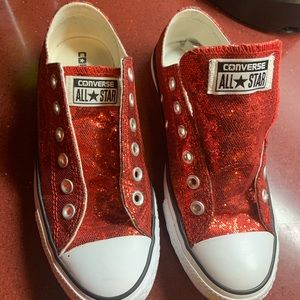 Ruby red sneakers